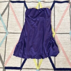 vintage satin bubble hem strapless dress